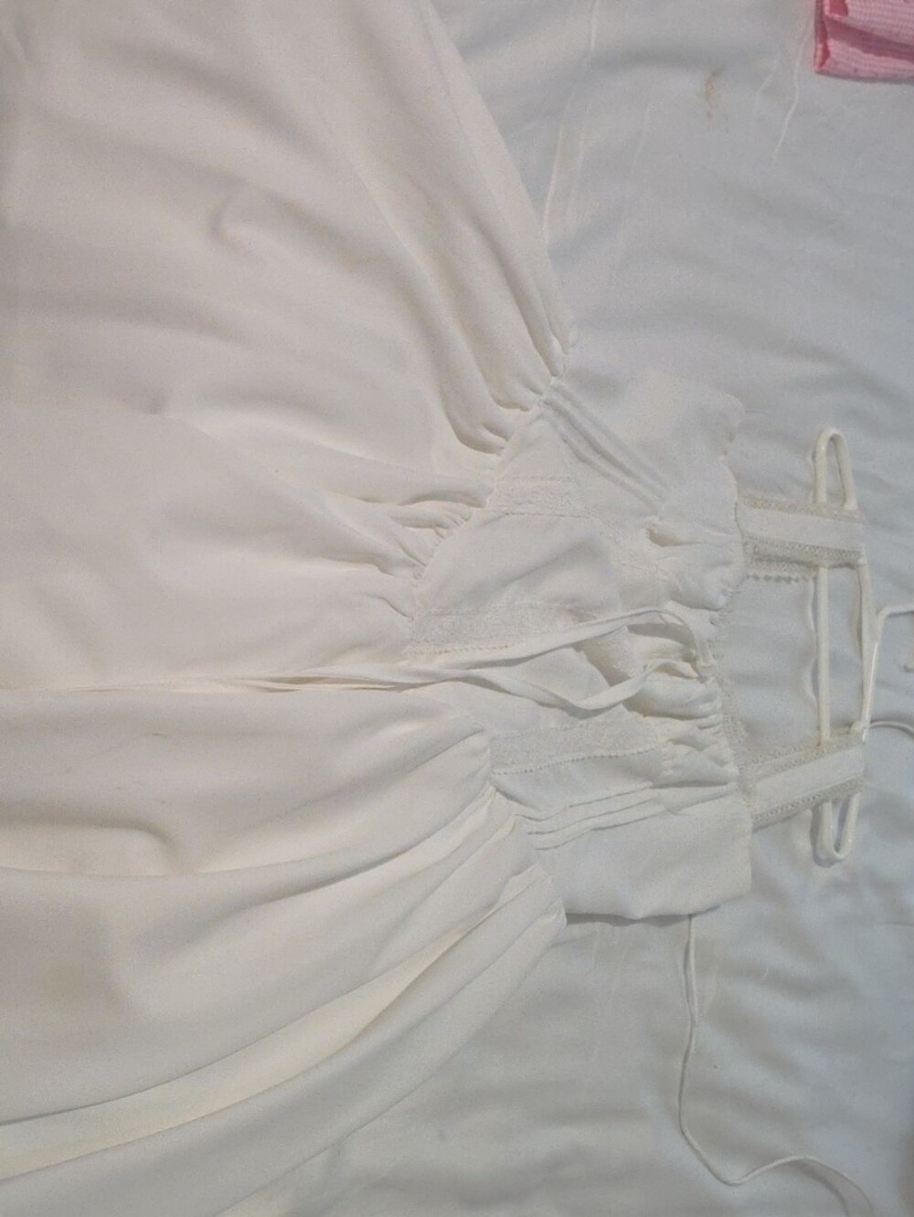 Girls White Lace-Trim Sundress
